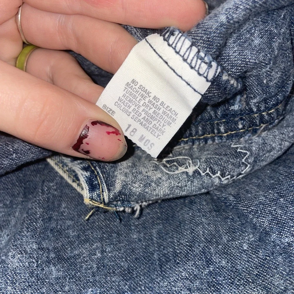 OshKosh B'Gosh 90s Stonewash‎ Vintage Jean Skirt Jumper 18 mo